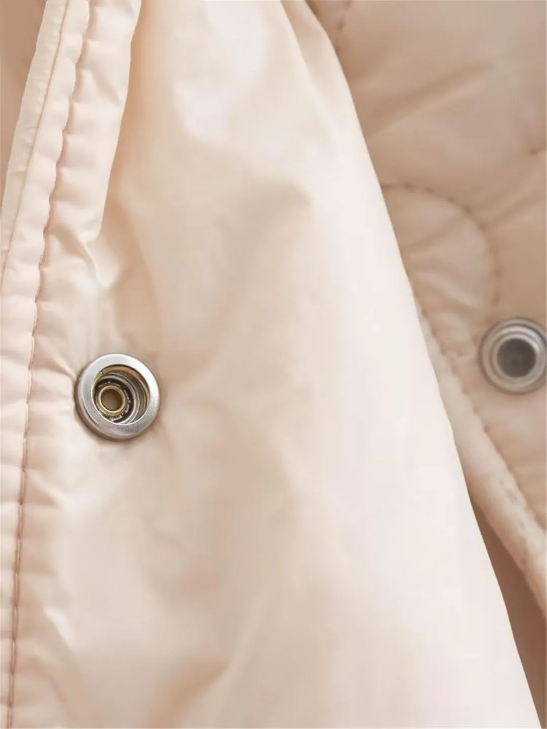 Women Stand Collar Flower Pattern Cotton Padded Jacket Coat Female Pockets Outerwear Button Tops