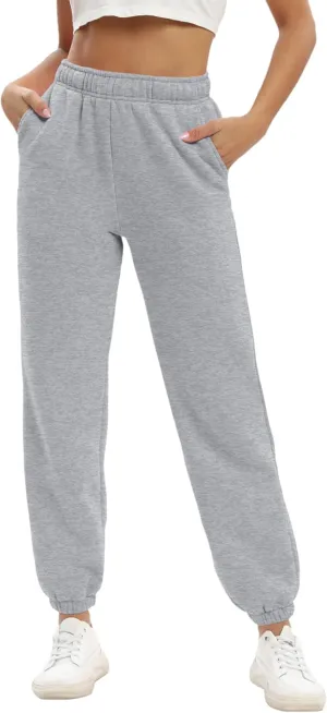 Women's Casual Fleece Sweatpants High Waisted Cinch Bottom Lounge Baggy Joggers Pants