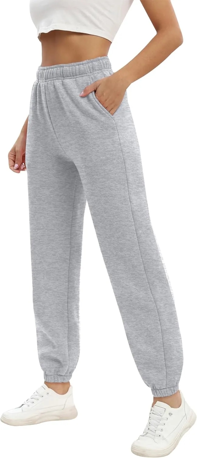 Women's Casual Fleece Sweatpants High Waisted Cinch Bottom Lounge Baggy Joggers Pants