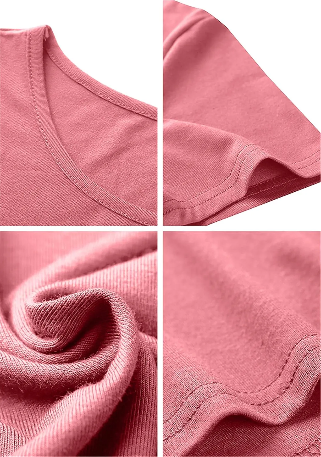 Women's Casual Solid Color Sundress Fashionable Two Pockets Midi Dresses Lightweight Cocktail Party T-Shirt Dresses