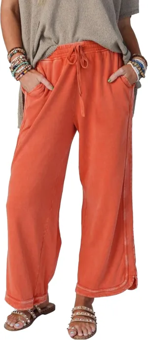 Women's Casual Wide Leg Pants High Waist Drawstring Sweatpants Baggy Athletic Trousers with Pockets