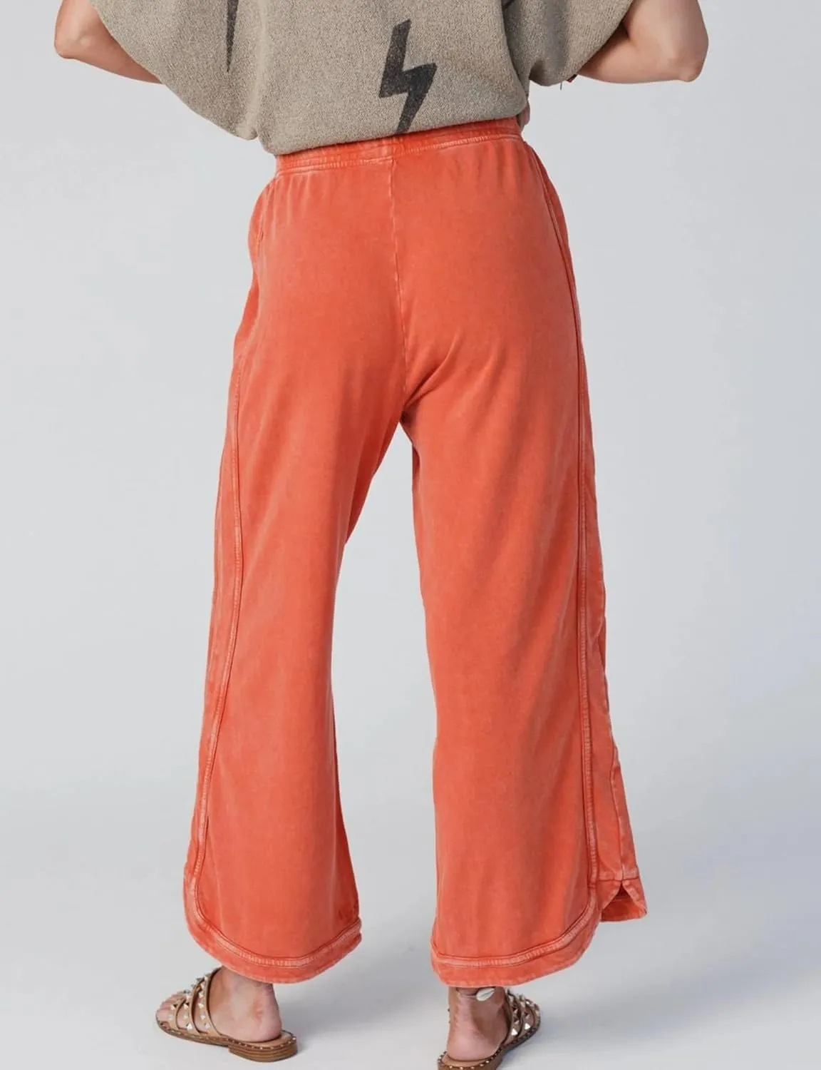 Women's Casual Wide Leg Pants High Waist Drawstring Sweatpants Baggy Athletic Trousers with Pockets