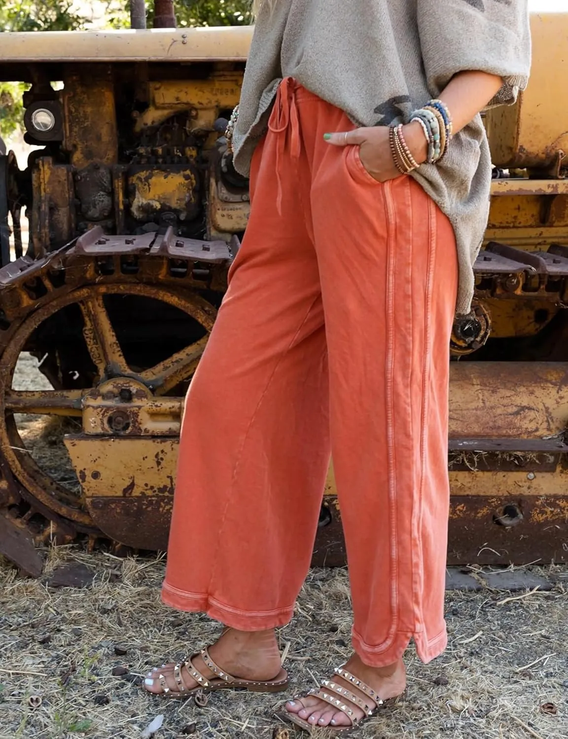 Women's Casual Wide Leg Pants High Waist Drawstring Sweatpants Baggy Athletic Trousers with Pockets