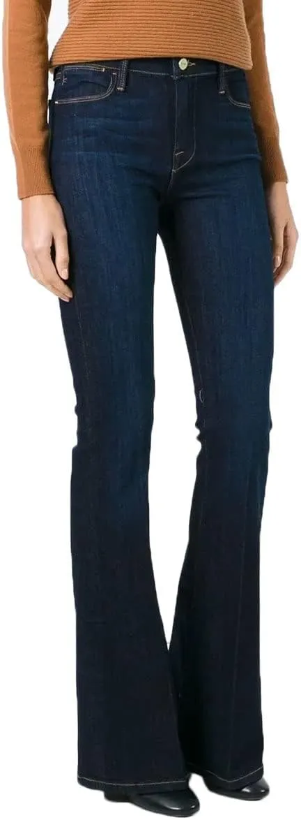 Women's Fashion High Waisted Wide Leg Bootcut Slim Denim Flare Bellbottom Jeans