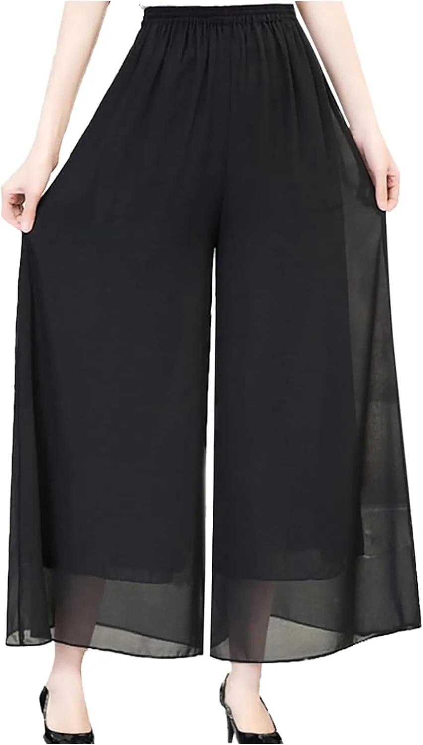 Womens Linen Summer Tie Knot Pants High Waist Stretchy Straight Plus Size Palazzo Pants Travel