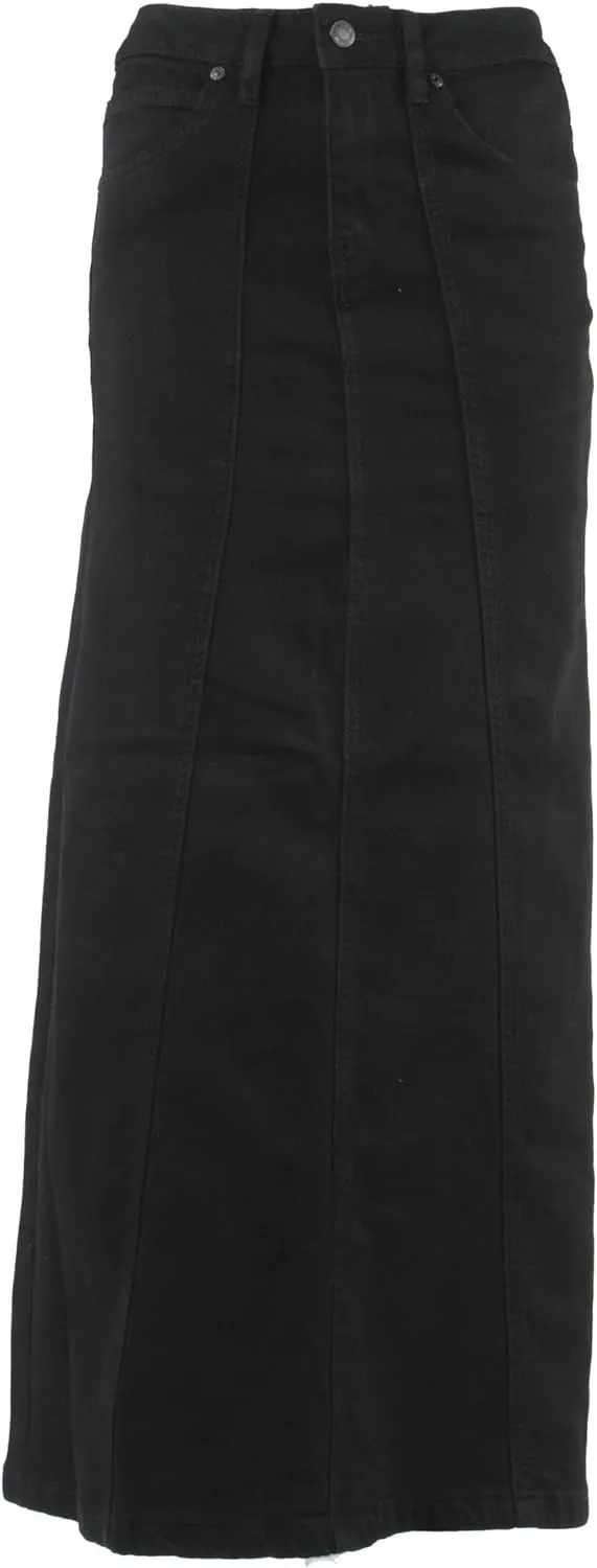 Womens Plus/Junior Size Mid Rise A-Line Long Jeans Maxi Denim Skirt