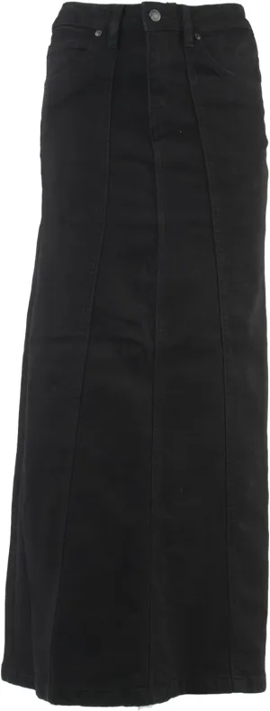 Womens Plus/Junior Size Mid Rise A-Line Long Jeans Maxi Denim Skirt
