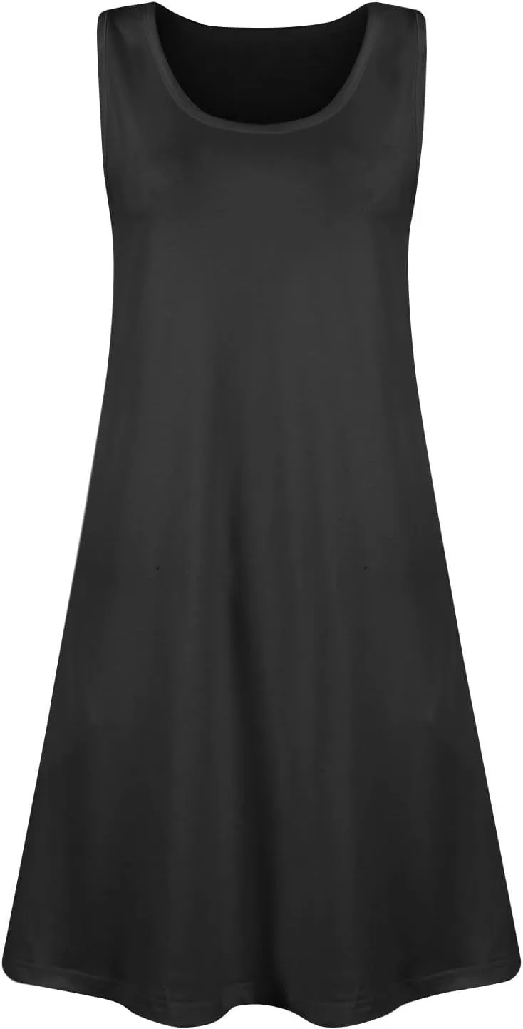 Womens Summer Dresses 2025 Casual Sleeveless Floral Print Tank Sundress Loose Beach Cover Up with Pocket