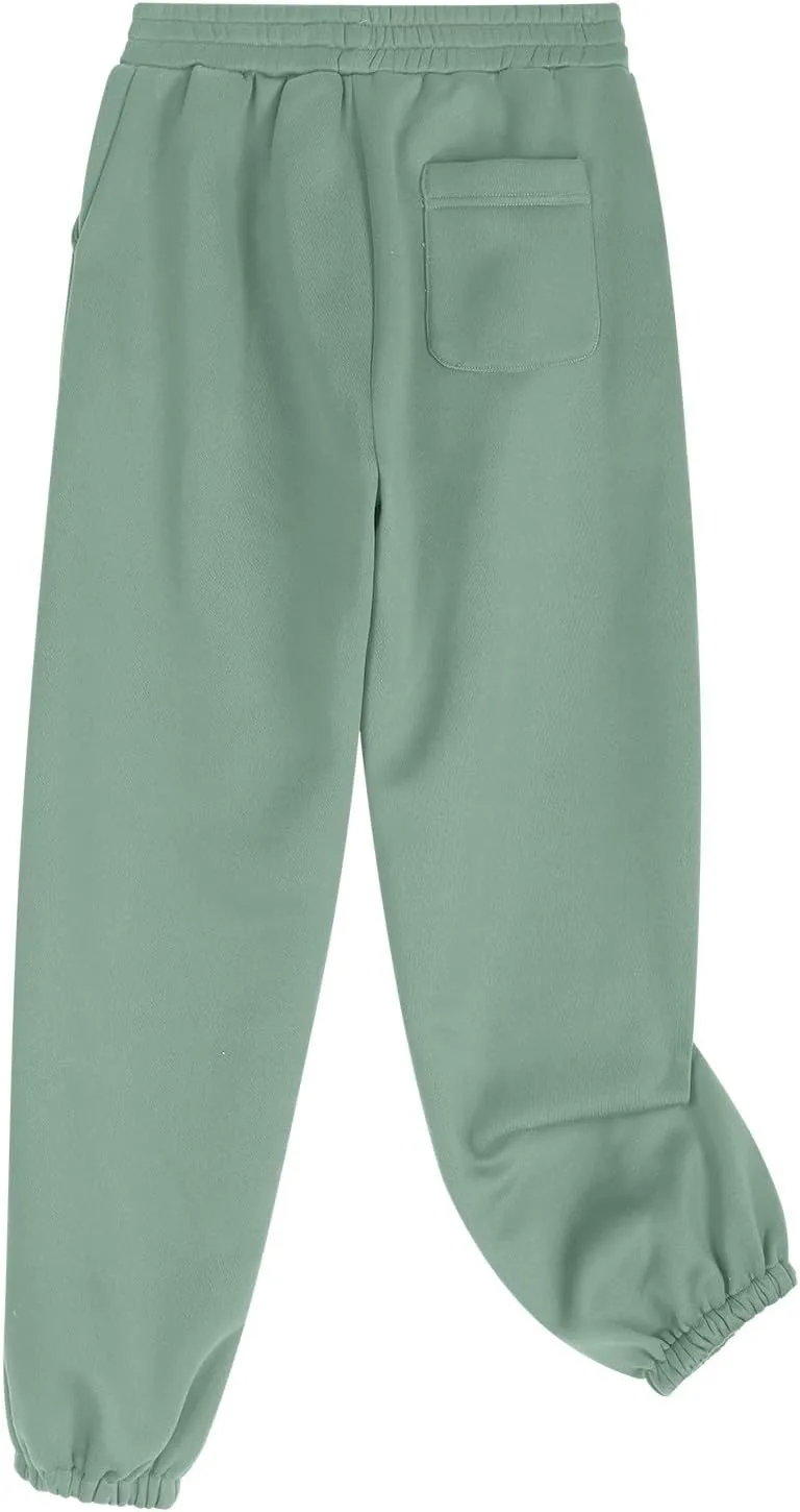 Women's Two Piece Outfits Long Sleeve Crop Sweatshirt and Jogger Pants Lounge Sweatsuit Sets Tracksuit with Pockets