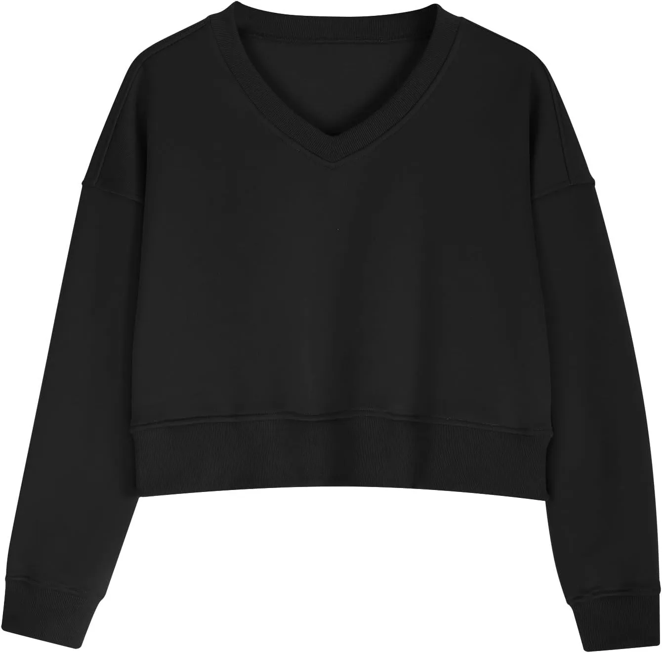Women's Two Piece Outfits Long Sleeve Crop Sweatshirt and Jogger Pants Lounge Sweatsuit Sets Tracksuit with Pockets