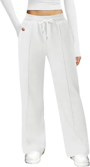 Womens Wide Leg Sweatpants Casual Loose Solid Pants Comfy Lounge Joggers Baggy Sweatpants