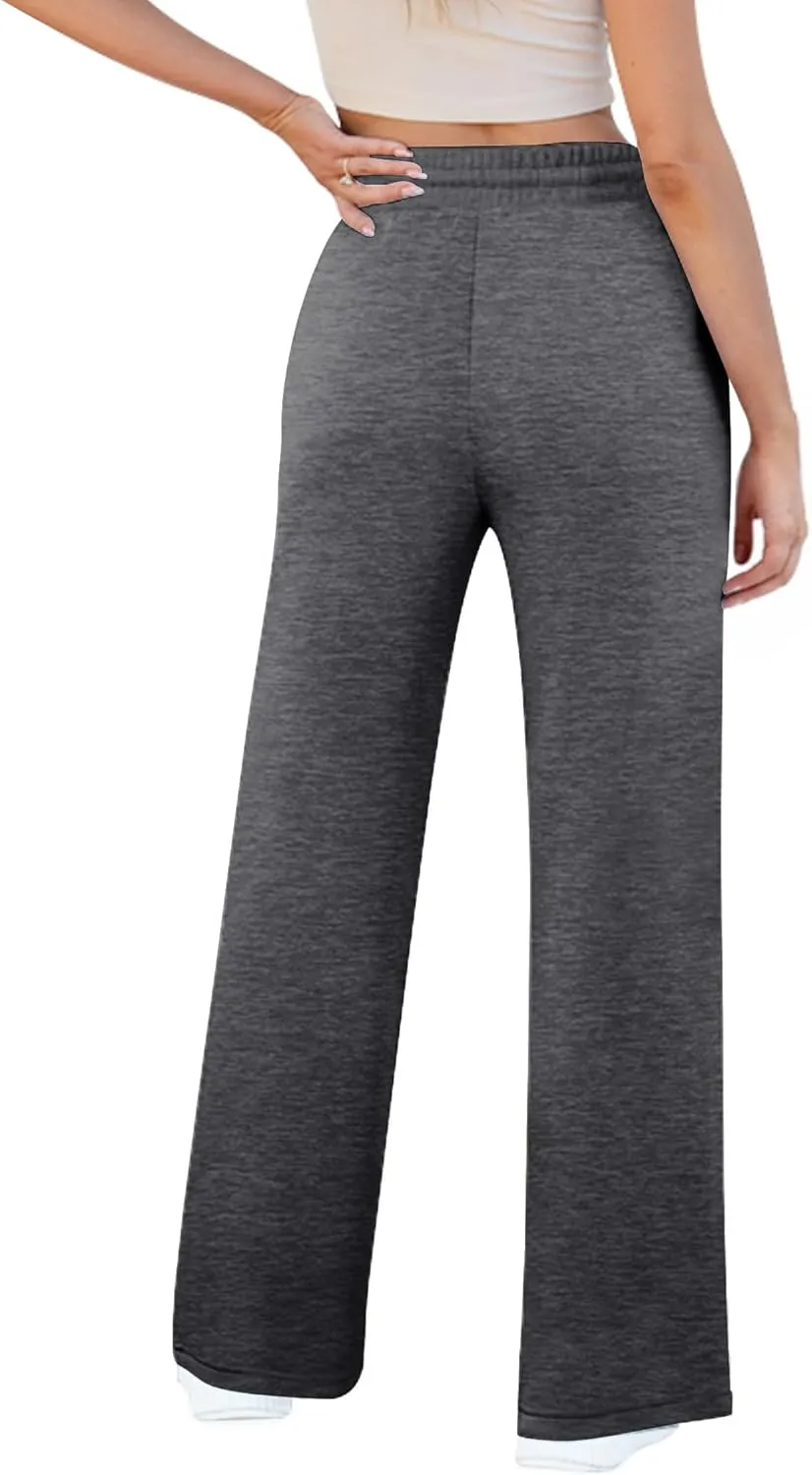 Womens Wide Leg Sweatpants Casual Loose Solid Pants Comfy Lounge Joggers Baggy Sweatpants