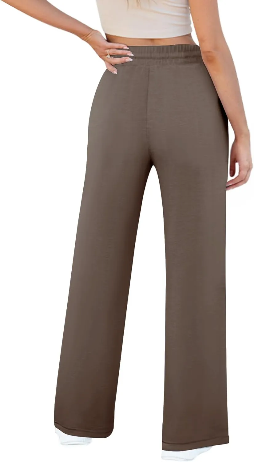 Womens Wide Leg Sweatpants Casual Loose Solid Pants Comfy Lounge Joggers Baggy Sweatpants