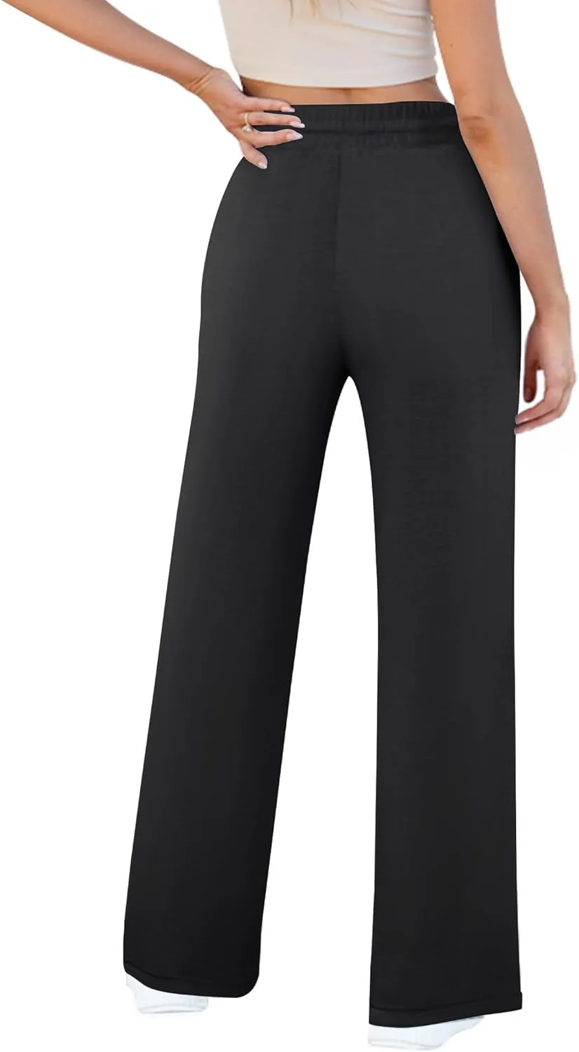 Womens Wide Leg Sweatpants Casual Loose Solid Pants Comfy Lounge Joggers Baggy Sweatpants