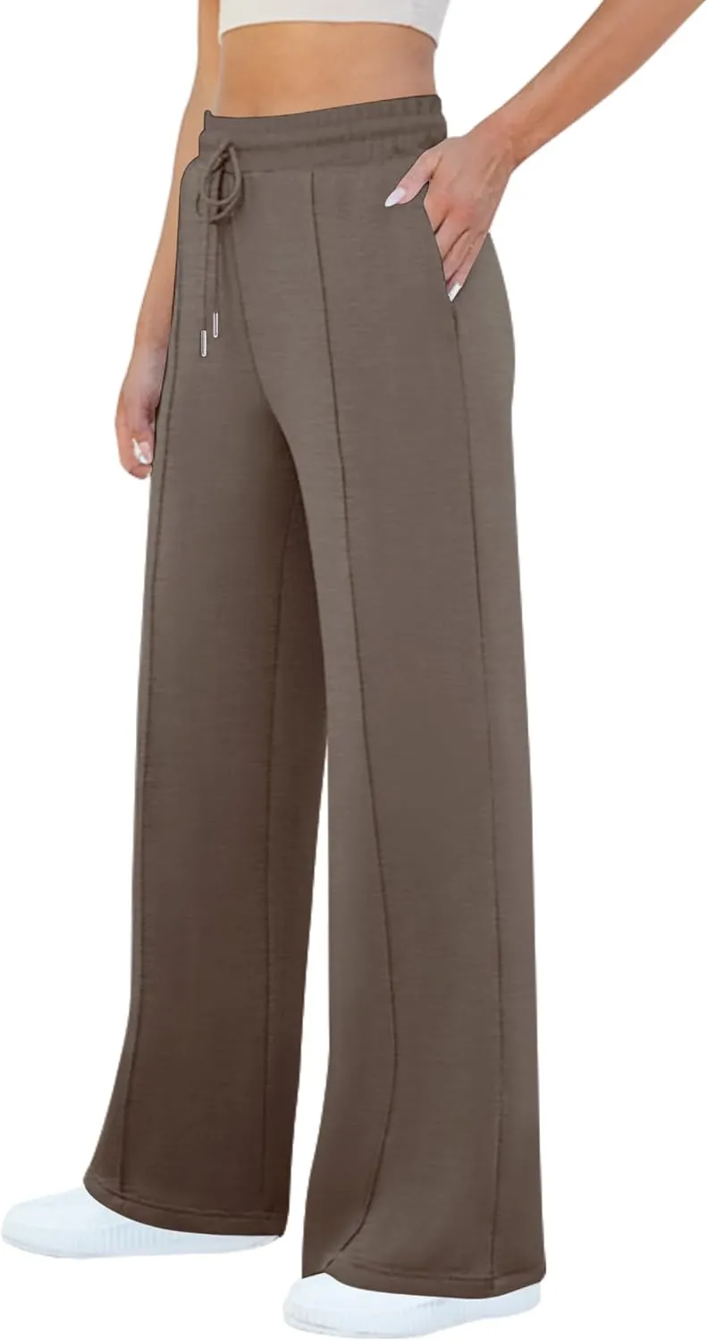 Womens Wide Leg Sweatpants Casual Loose Solid Pants Comfy Lounge Joggers Baggy Sweatpants
