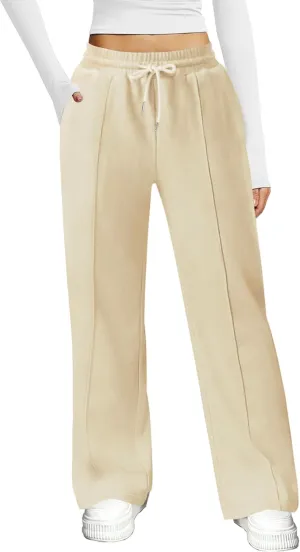 Womens Wide Leg Sweatpants Casual Loose Solid Pants Comfy Lounge Joggers Baggy Sweatpants
