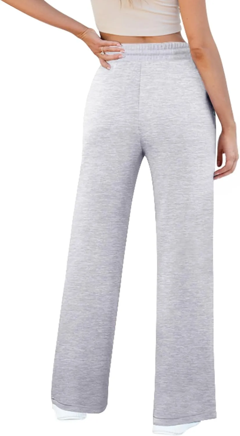Womens Wide Leg Sweatpants Casual Loose Solid Pants Comfy Lounge Joggers Baggy Sweatpants
