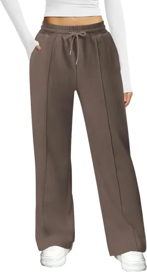 Womens Wide Leg Sweatpants Casual Loose Solid Pants Comfy Lounge Joggers Baggy Sweatpants