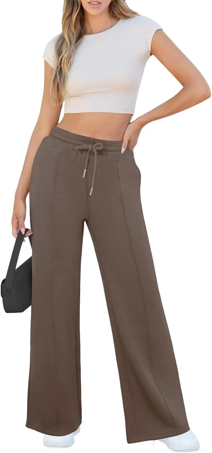 Womens Wide Leg Sweatpants Casual Loose Solid Pants Comfy Lounge Joggers Baggy Sweatpants