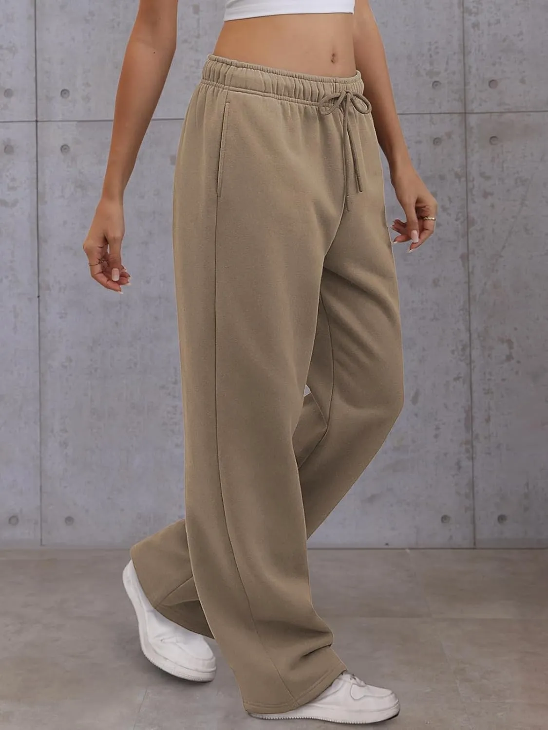 Womens Wide Leg Sweatpants High Waisted Baggy Lounge Pants Drawstring Fall Fashion Outfits 2025 Joggers