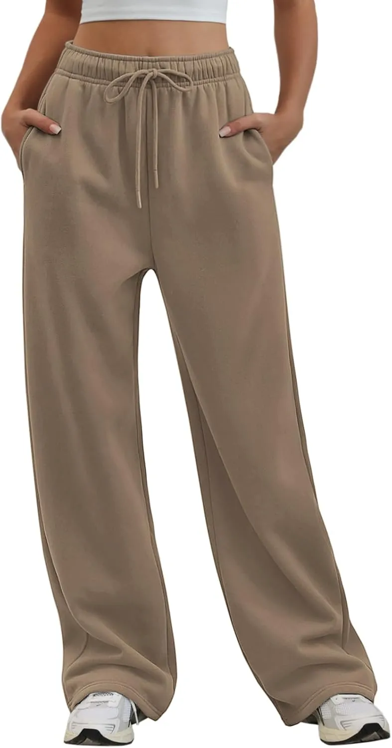 Womens Wide Leg Sweatpants High Waisted Baggy Lounge Pants Drawstring Fall Fashion Outfits 2025 Joggers