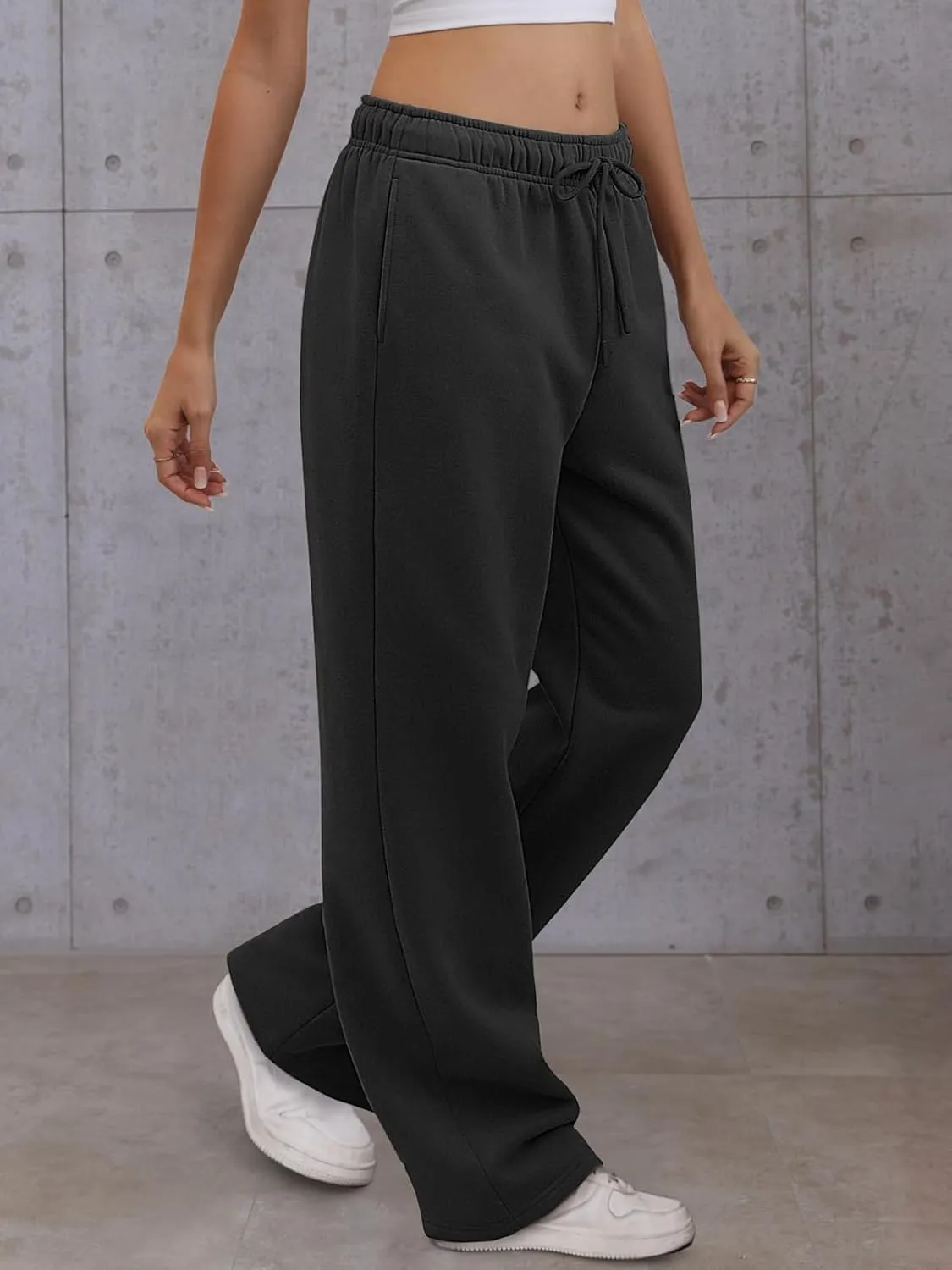 Womens Wide Leg Sweatpants High Waisted Baggy Lounge Pants Drawstring Fall Fashion Outfits 2025 Joggers