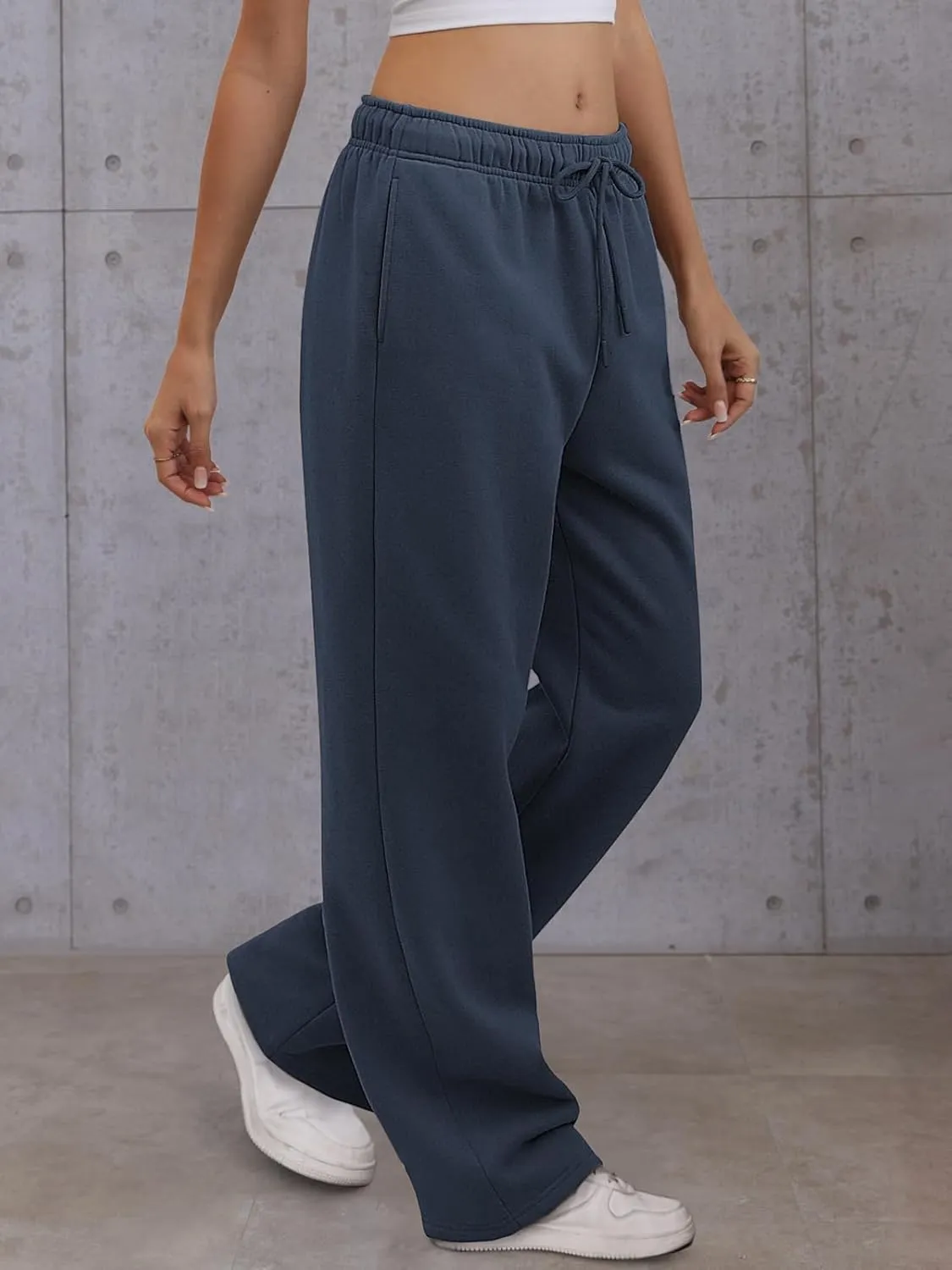 Womens Wide Leg Sweatpants High Waisted Baggy Lounge Pants Drawstring Fall Fashion Outfits 2025 Joggers
