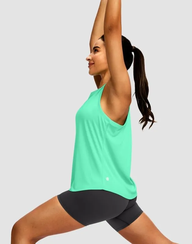Women's Workout Tops Racerback Athletic Tank Tops Sleeveless Loose Fit Yoga Running Gym Shirts for Women