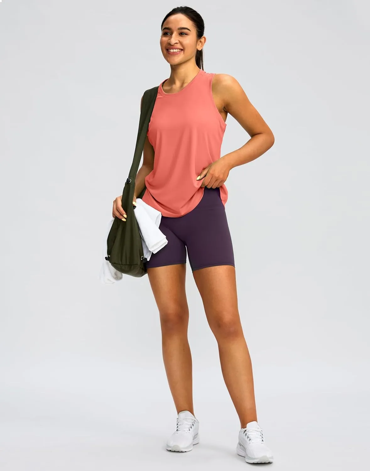 Women's Workout Tops Racerback Athletic Tank Tops Sleeveless Loose Fit Yoga Running Gym Shirts for Women