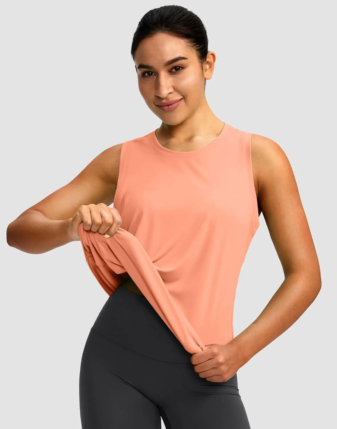 Women's Workout Tops Racerback Athletic Tank Tops Sleeveless Loose Fit Yoga Running Gym Shirts for Women