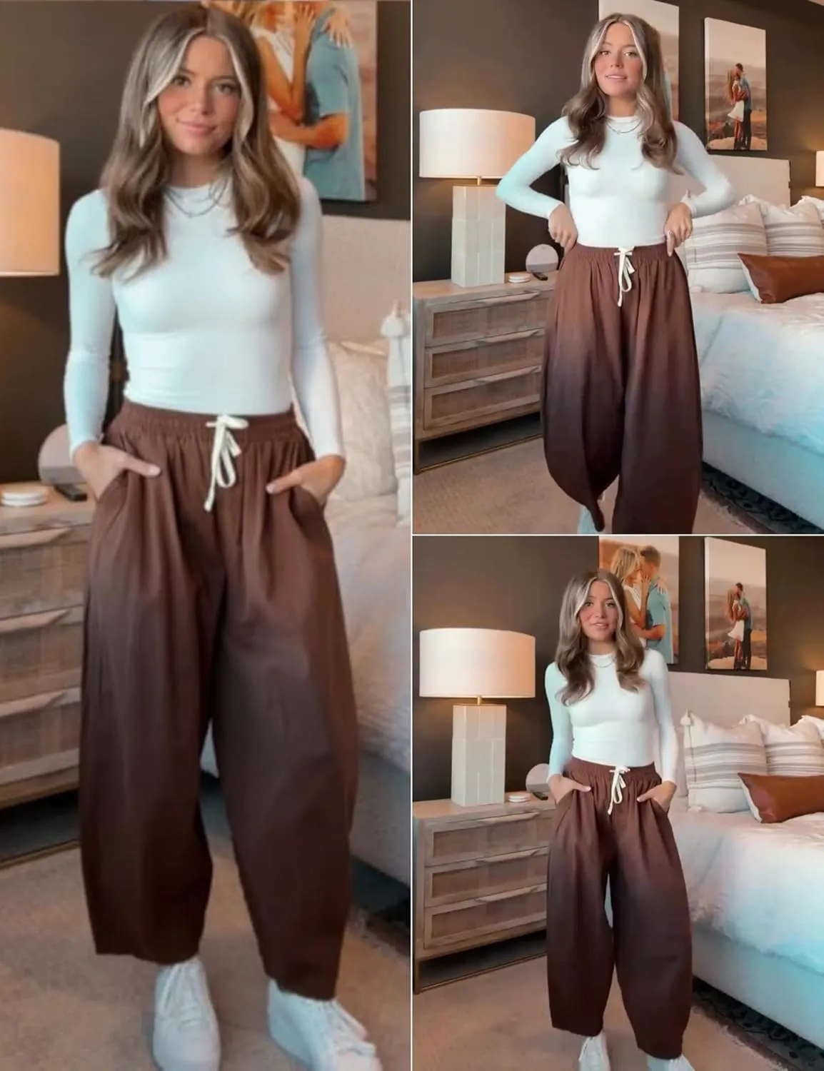 Xiaoxuemeng Barrel Jeans Women Cropped Cotton Wide Leg Pants High Waisted Denim Pants with Pockets