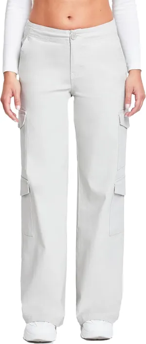 YMI Jeans Women's High Rise Double Pocket Wide Leg Cargo Pants
