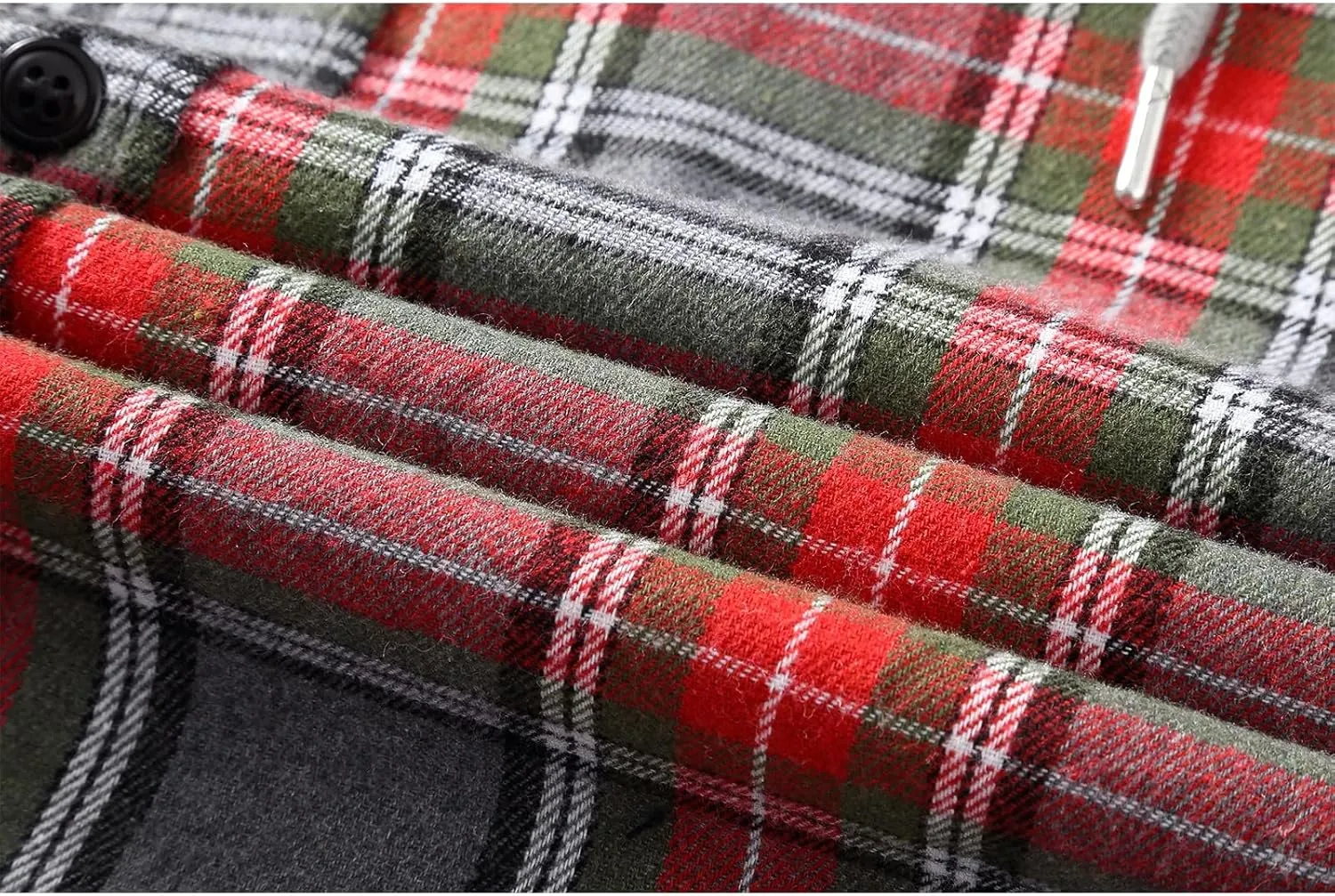 ZITY Men's Flannel Hoodie Shirts Casual Button Down Plaid Shirt Jackets for Men Long Sleeve Stylish Hooded with Pocket