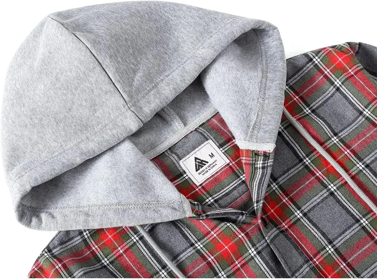 ZITY Men's Flannel Hoodie Shirts Casual Button Down Plaid Shirt Jackets for Men Long Sleeve Stylish Hooded with Pocket