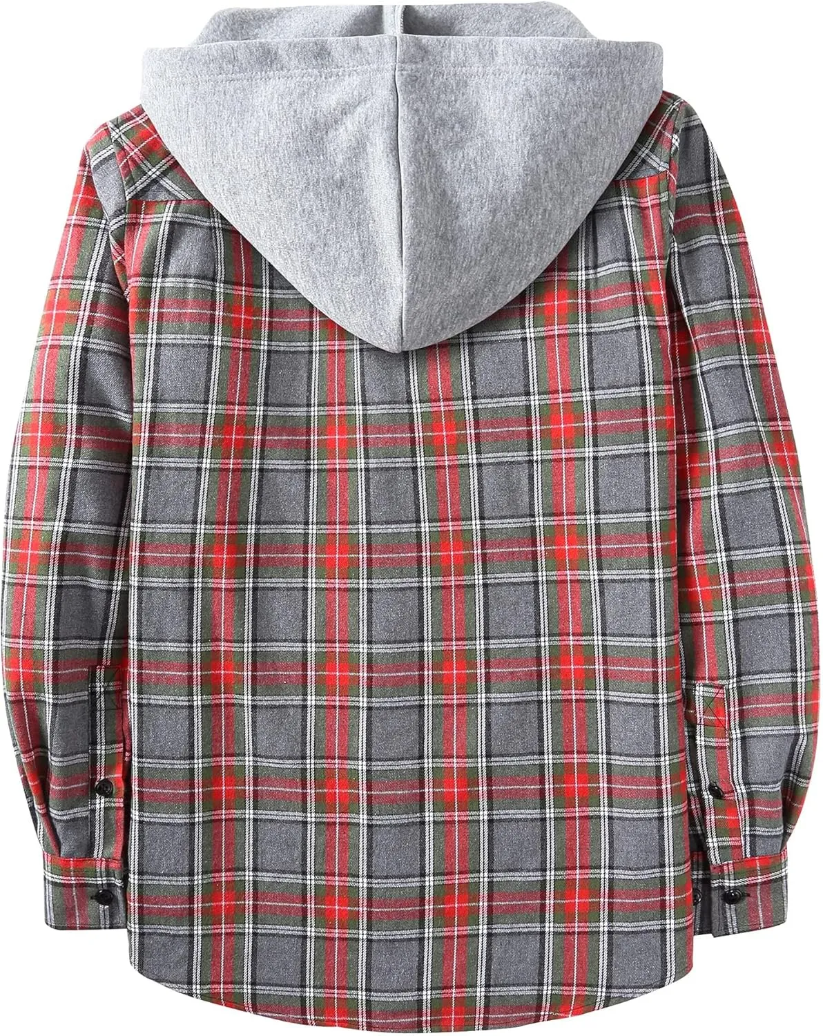 ZITY Men's Flannel Hoodie Shirts Casual Button Down Plaid Shirt Jackets for Men Long Sleeve Stylish Hooded with Pocket