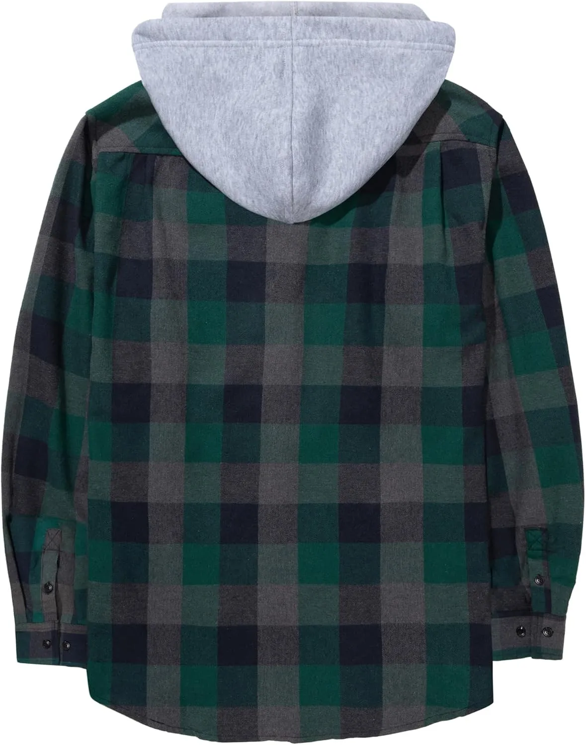 ZITY Men's Flannel Hoodie Shirts Casual Button Down Plaid Shirt Jackets for Men Long Sleeve Stylish Hooded with Pocket