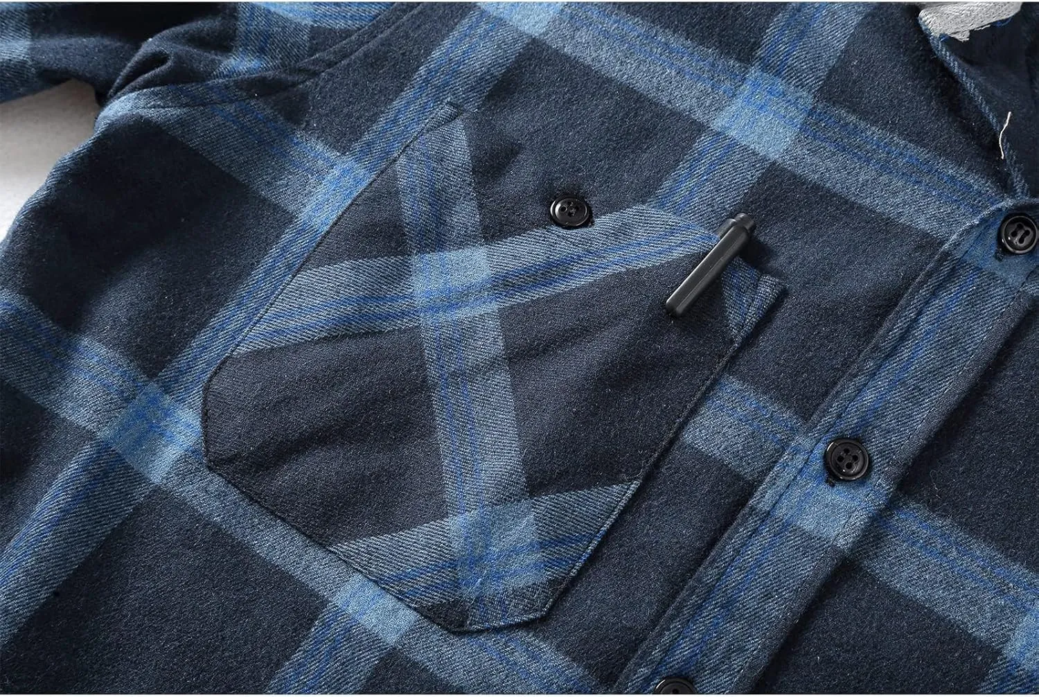 ZITY Men's Flannel Hoodie Shirts Casual Button Down Plaid Shirt Jackets for Men Long Sleeve Stylish Hooded with Pocket